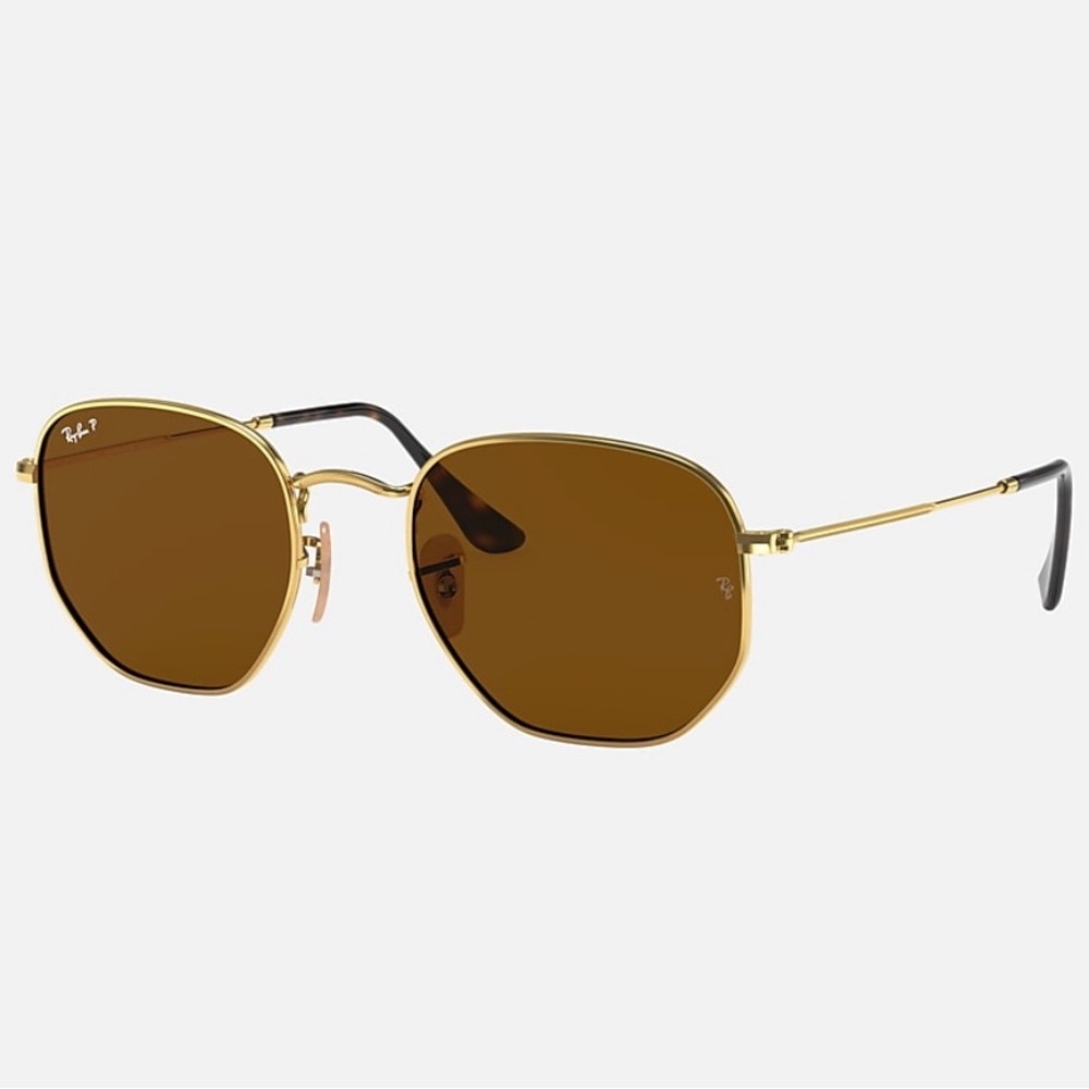 Ray Ban Polarized Hexagonal Flat Sunglasses